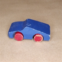 blå bil røde hjul gammel træ bil retro legetøj